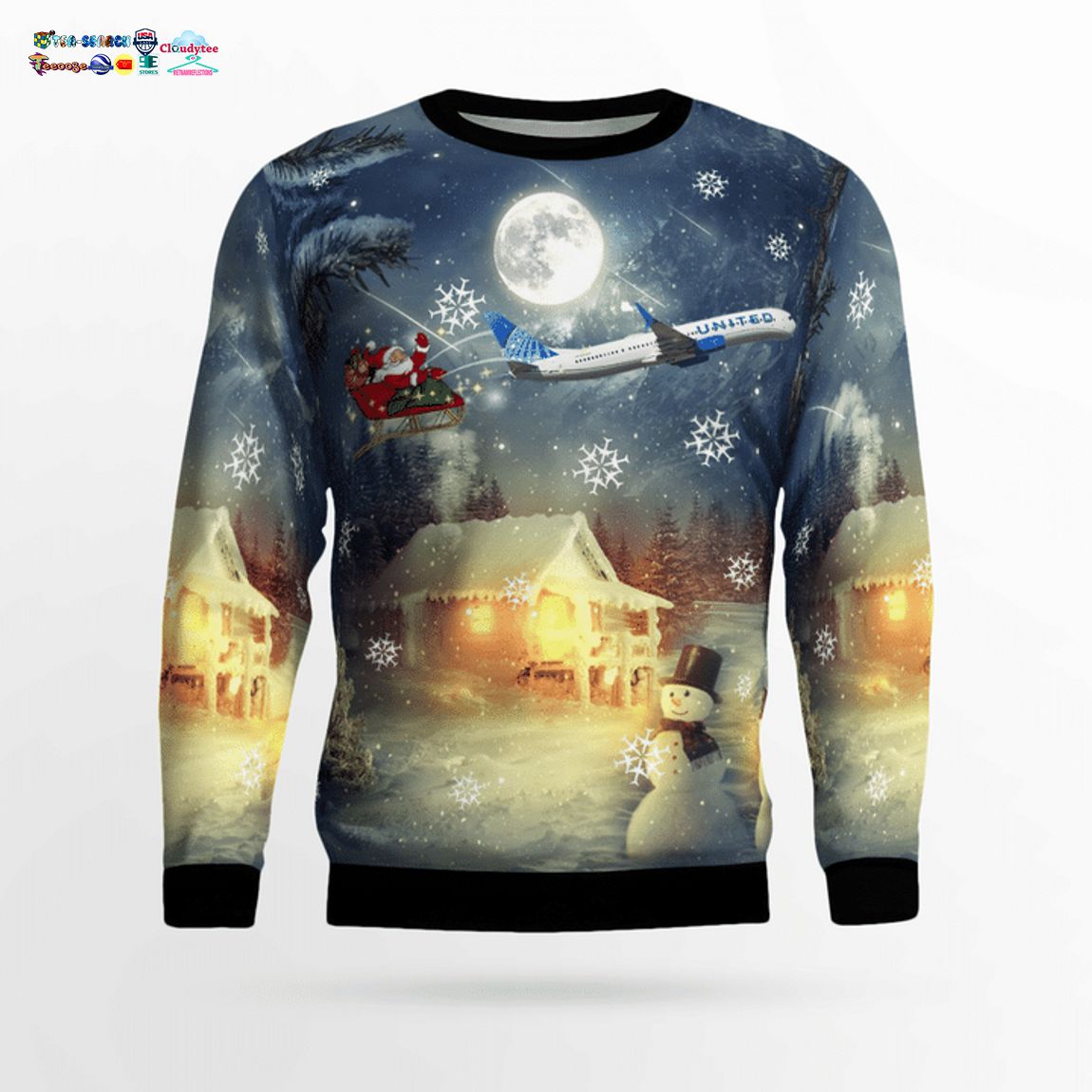 United Airlines Boeing 737-924ER 3D Christmas Sweater - Saleoff