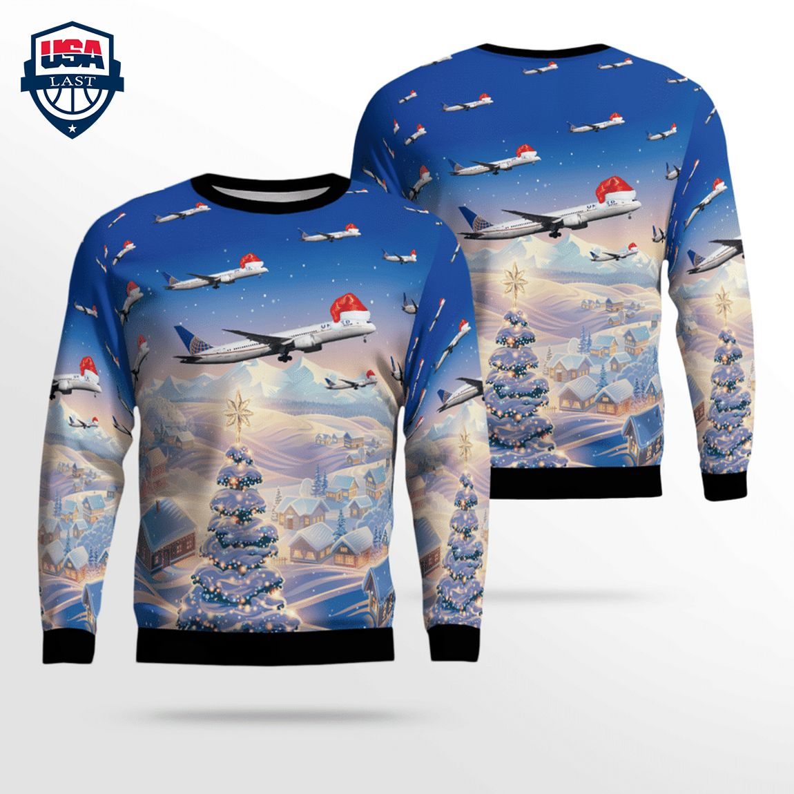United Airlines Boeing 787-9 Dreamliner Ver 3 3D Christmas Sweater – Saleoff