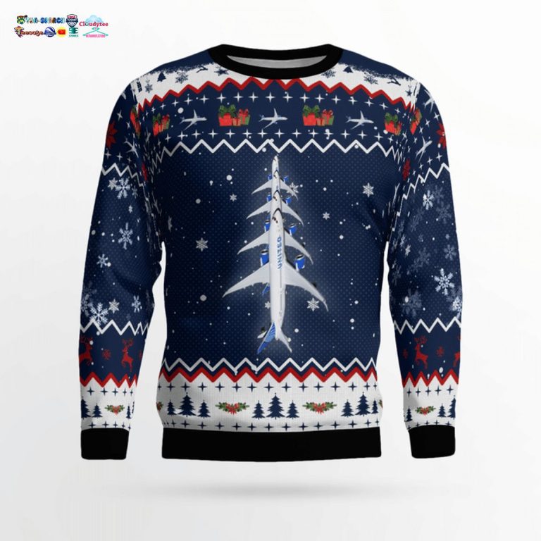 United Airlines Boeing 787-9 Dreamliner Ver 3 3D Christmas Sweater - Nice Pic