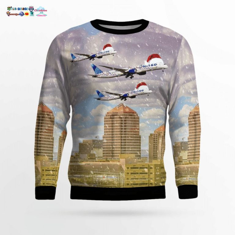 United Airlines Boeing 787 Dreamliner 3D Christmas Sweater - Nice photo dude