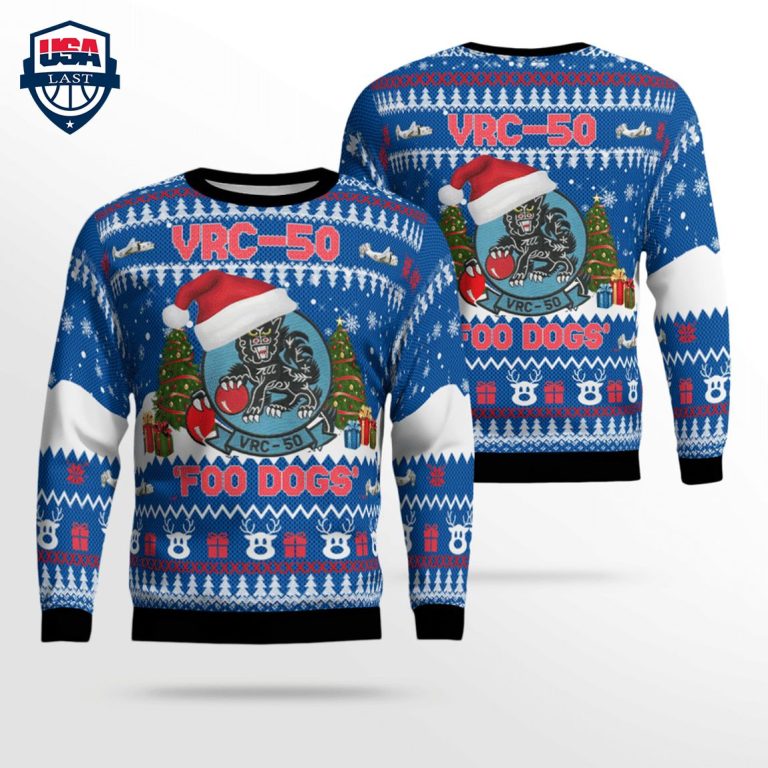 US Navy VRC-50 Foo Dogs 3D Christmas Sweater - Wow! What a picture you click