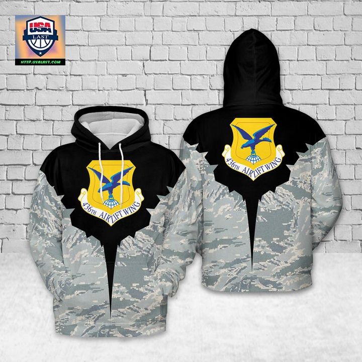 USAF 436th Airlift Wing 3D Hoodie - Studious look