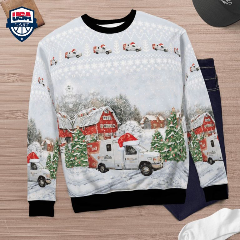 UT Health East Texas EMS 3D Christmas Sweater - Wow, cute pie