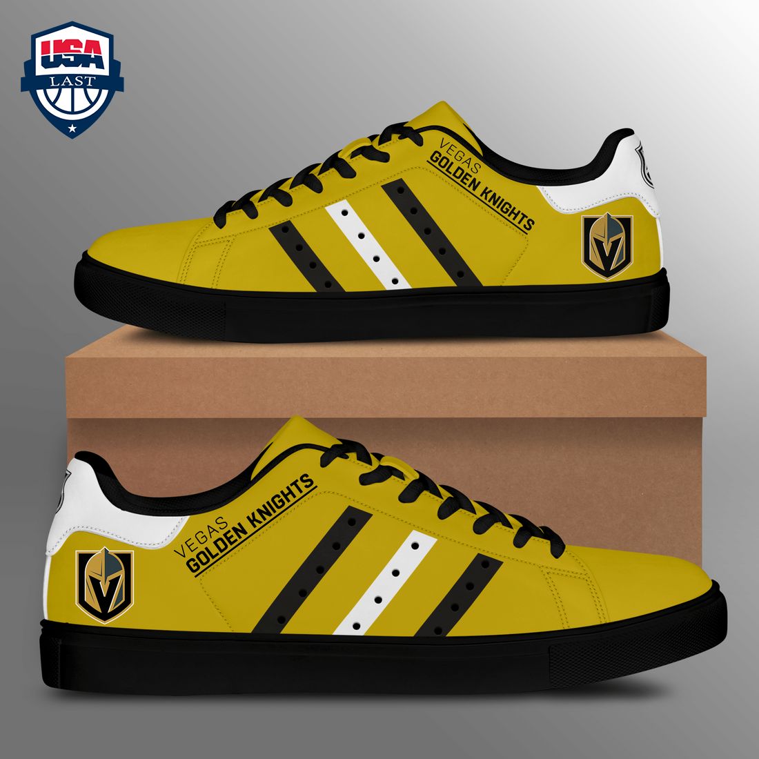 Vegas Golden Knights Black White Stripes Stan Smith Low Top Shoes – Saleoff