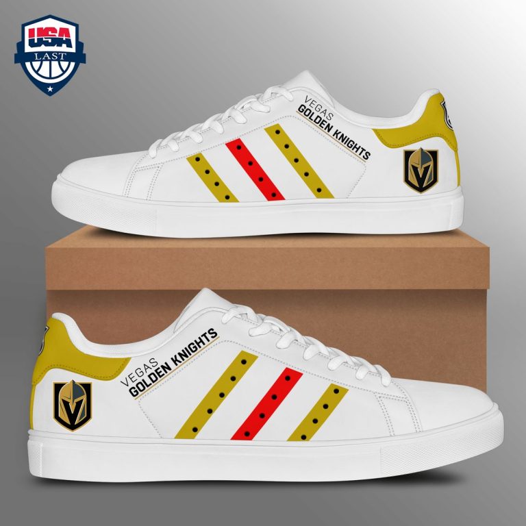 Vegas Golden Knights Yellow Red Stripes Stan Smith Low Top Shoes - Stunning
