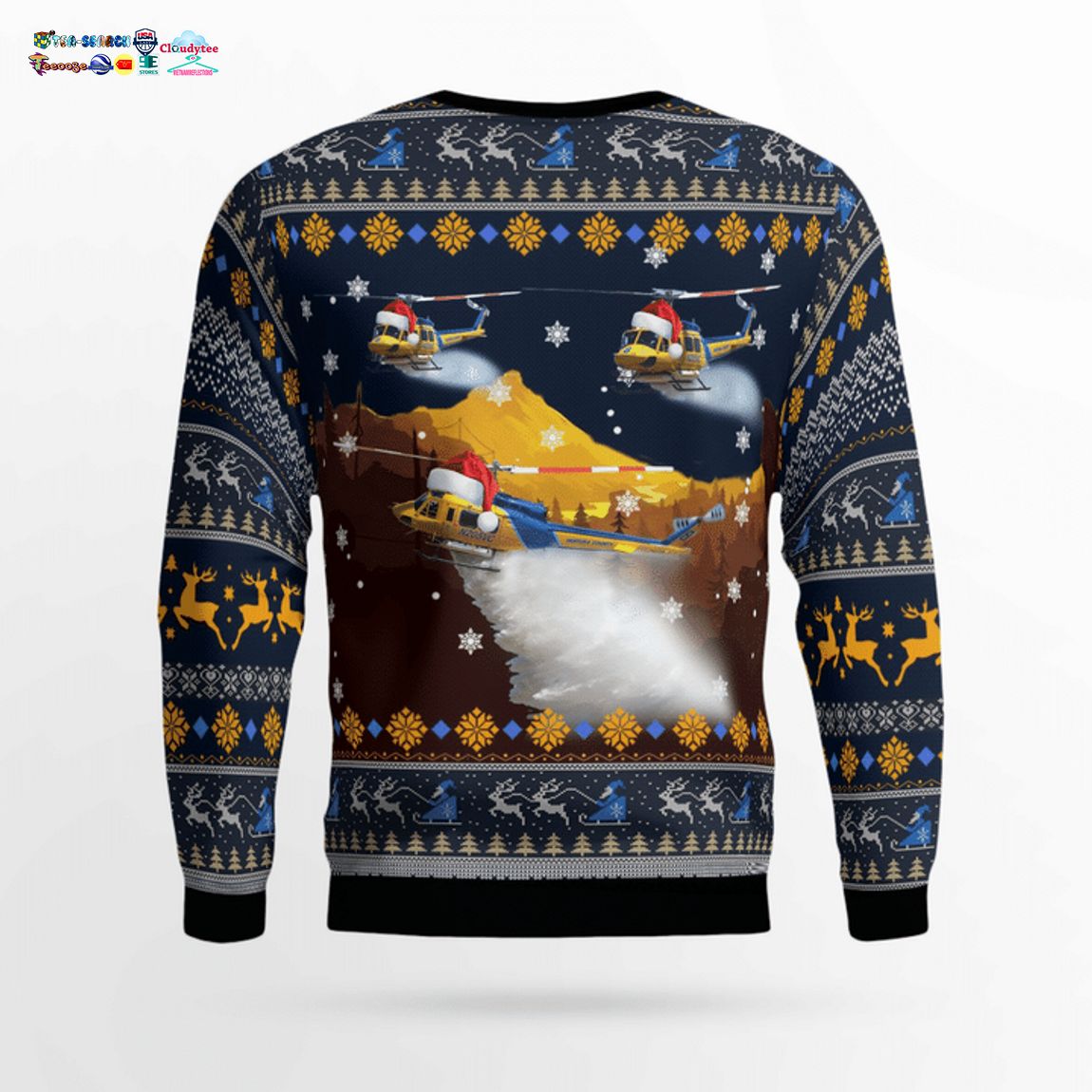 Ventura County Sheriff Fire Support Bell 205A-1 3D Christmas Sweater