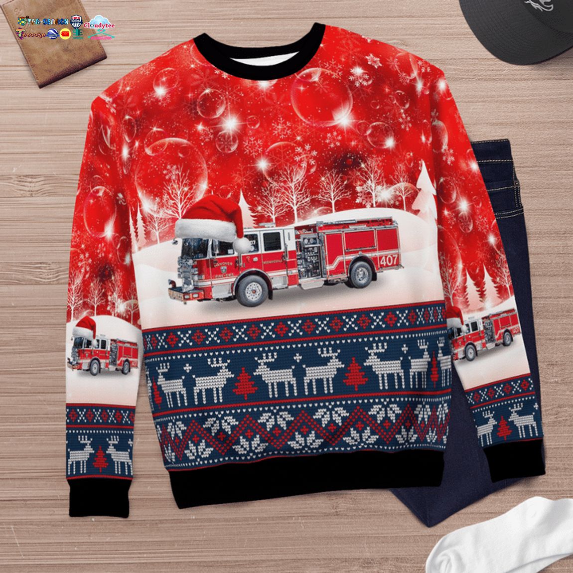 Virginia Hanover County Fire-EMS Department 3D Christmas Sweater