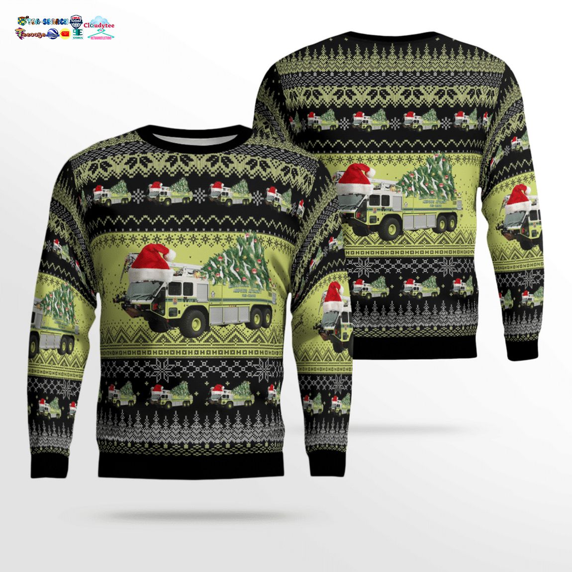 Virginia Metropolitan Washington Airports Authority Fire and Rescue Department 3D Christmas Sweater