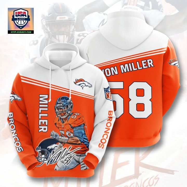 Von Miller Denver Broncos 3D Hoodie – Usalast