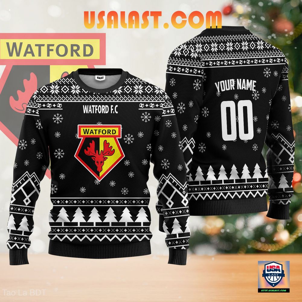 Watford F.C Personalized Ugly Sweater Black Version – Usalast