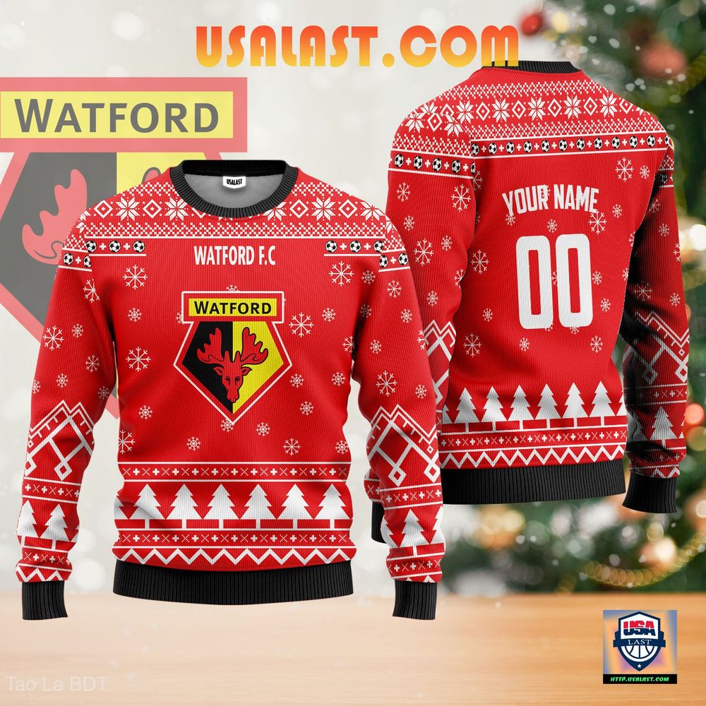 Watford F.C Personalized Ugly Sweater Red Version – Usalast