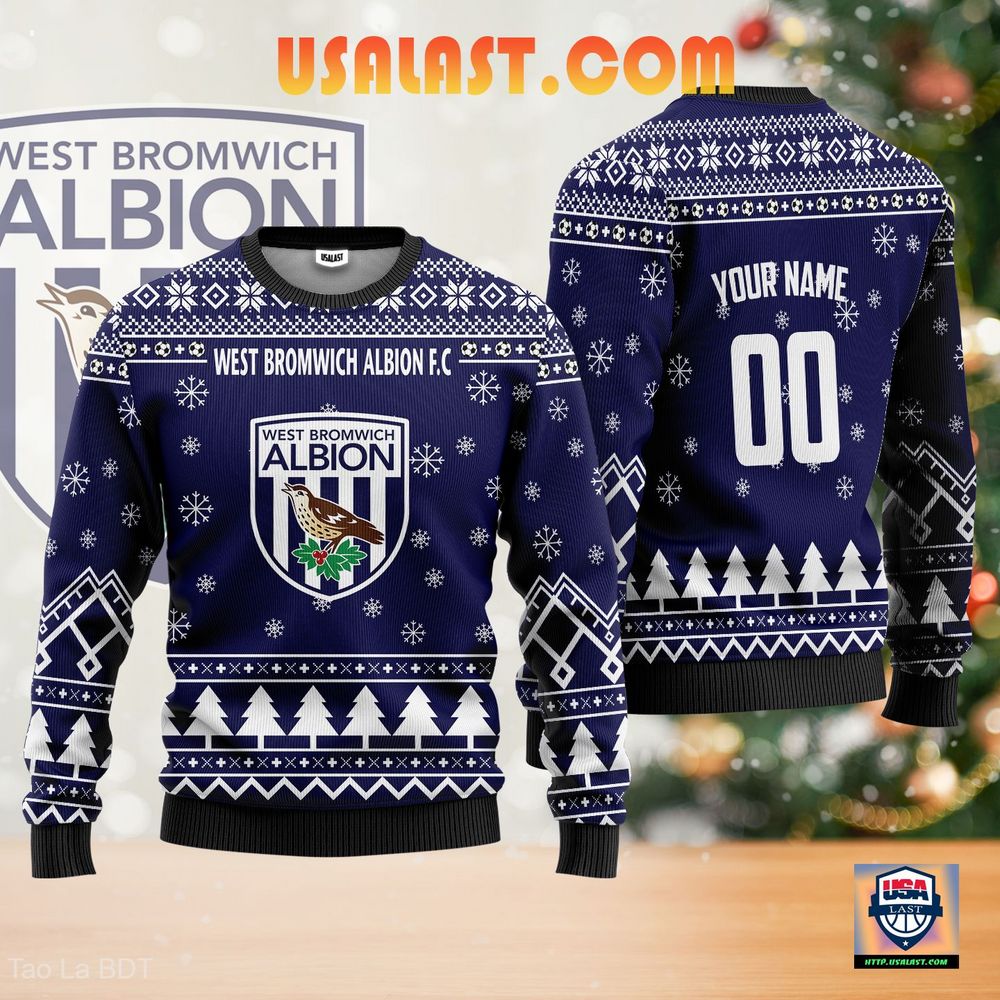 West Bromwich Albion F.C Personalized Ugly Sweater Blue Version – Usalast