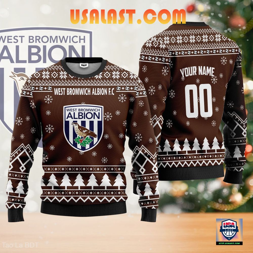 West Bromwich Albion F.C Personalized Ugly Sweater Brown Version – Usalast
