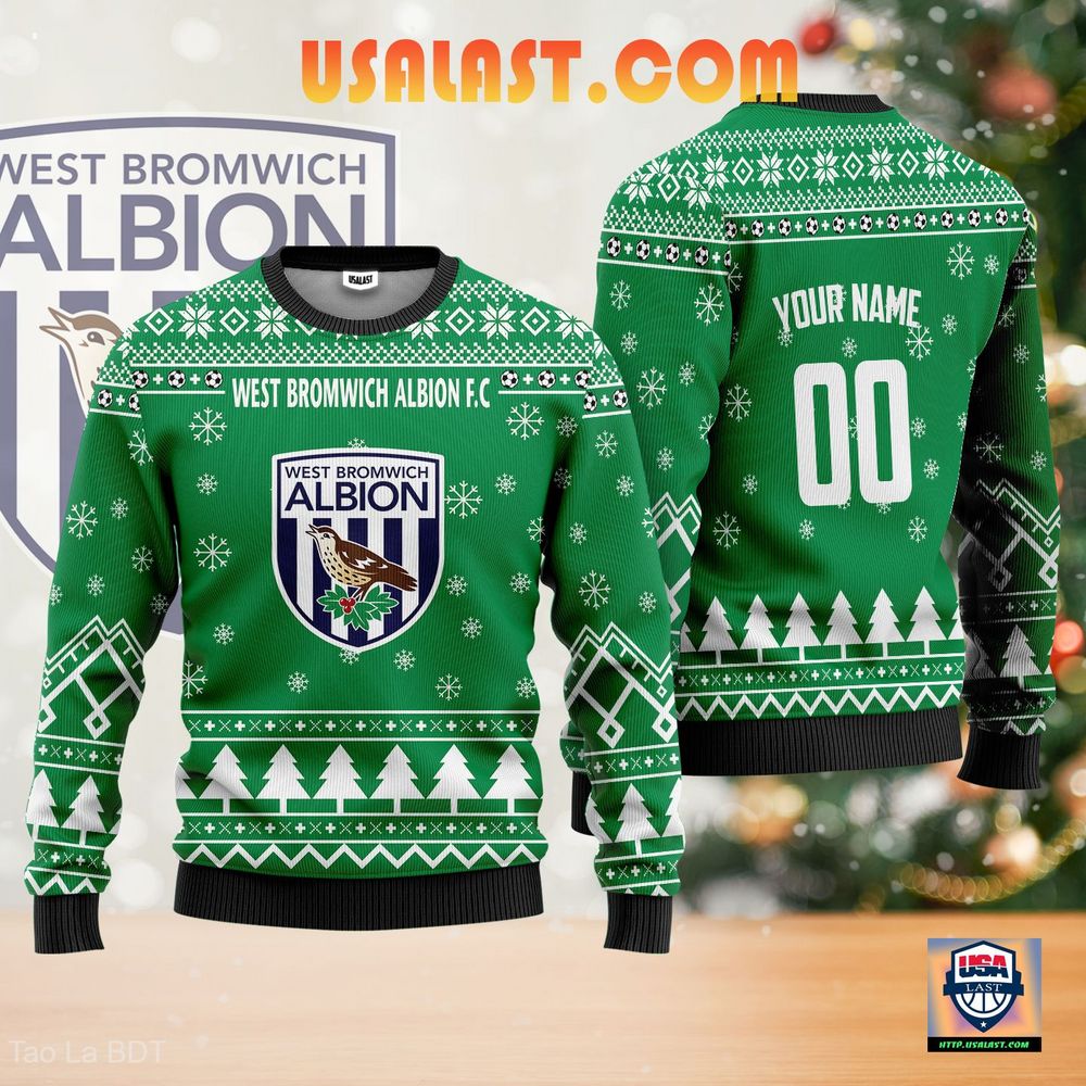 West Bromwich Albion F.C Personalized Ugly Sweater Green Version – Usalast