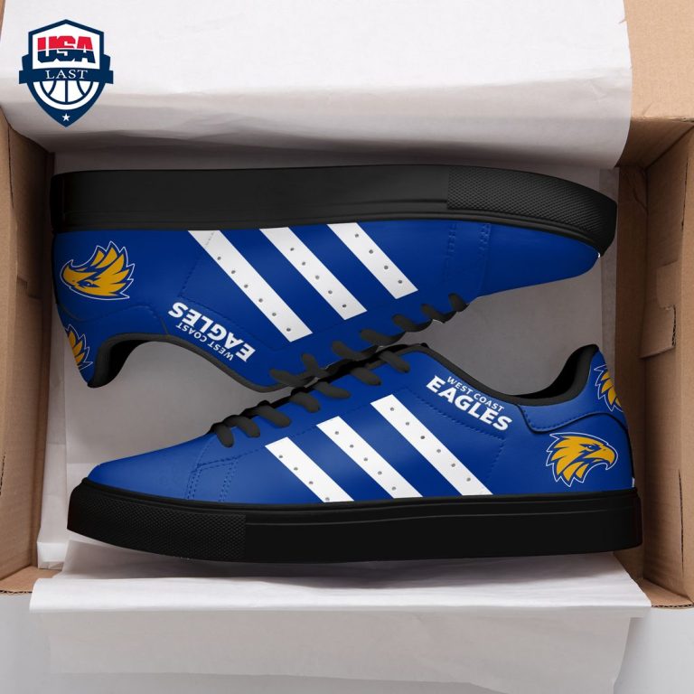West Coast Eagles White Stripes Stan Smith Low Top Shoes - Out of the world
