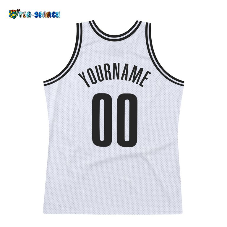 White Black Authentic Throwback Basketball Jersey - Trending picture dear