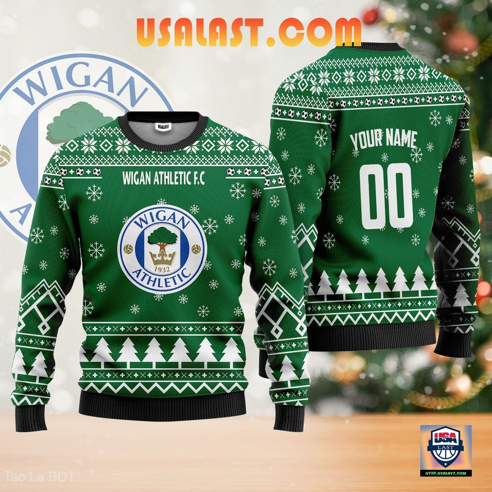 Wigan Athletic F.C Personalized Ugly Sweater Green Version – Usalast