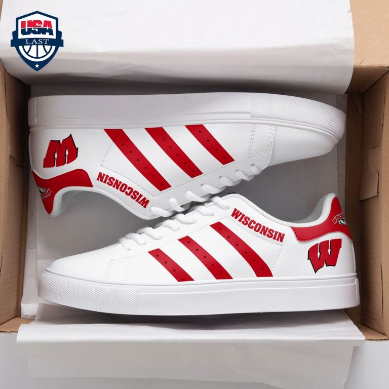 Wisconsin Badgers Red Stripes Stan Smith Low Top Shoes - Wow, cute pie