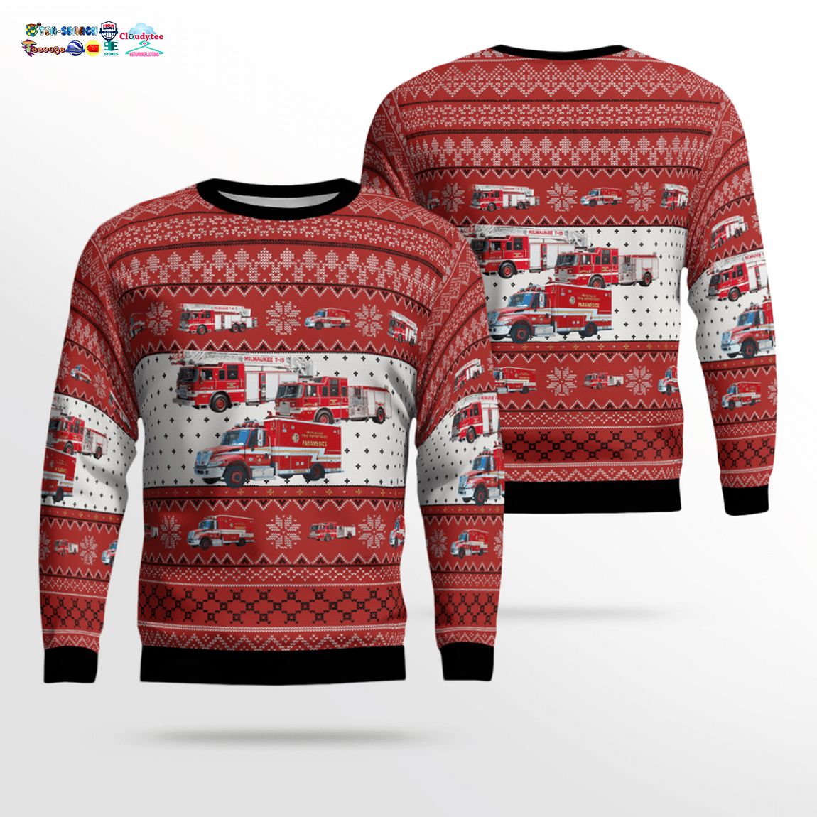 Wisconsin Milwaukee Fire Department 3D Christmas Sweater – Saleoff