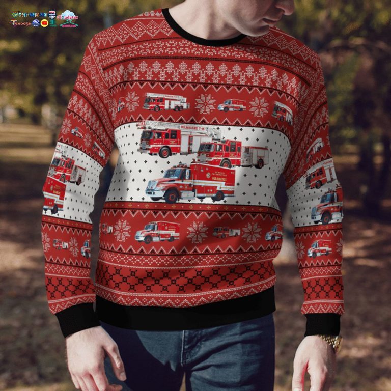 Wisconsin Milwaukee Fire Department 3D Christmas Sweater - Good look mam