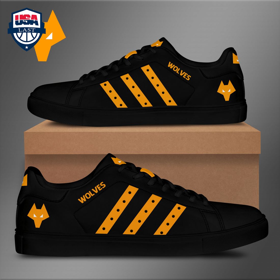 Wolvehampton Wanderers FC Orange Stripes Style 1 Stan Smith Low Top Shoes – Saleoff