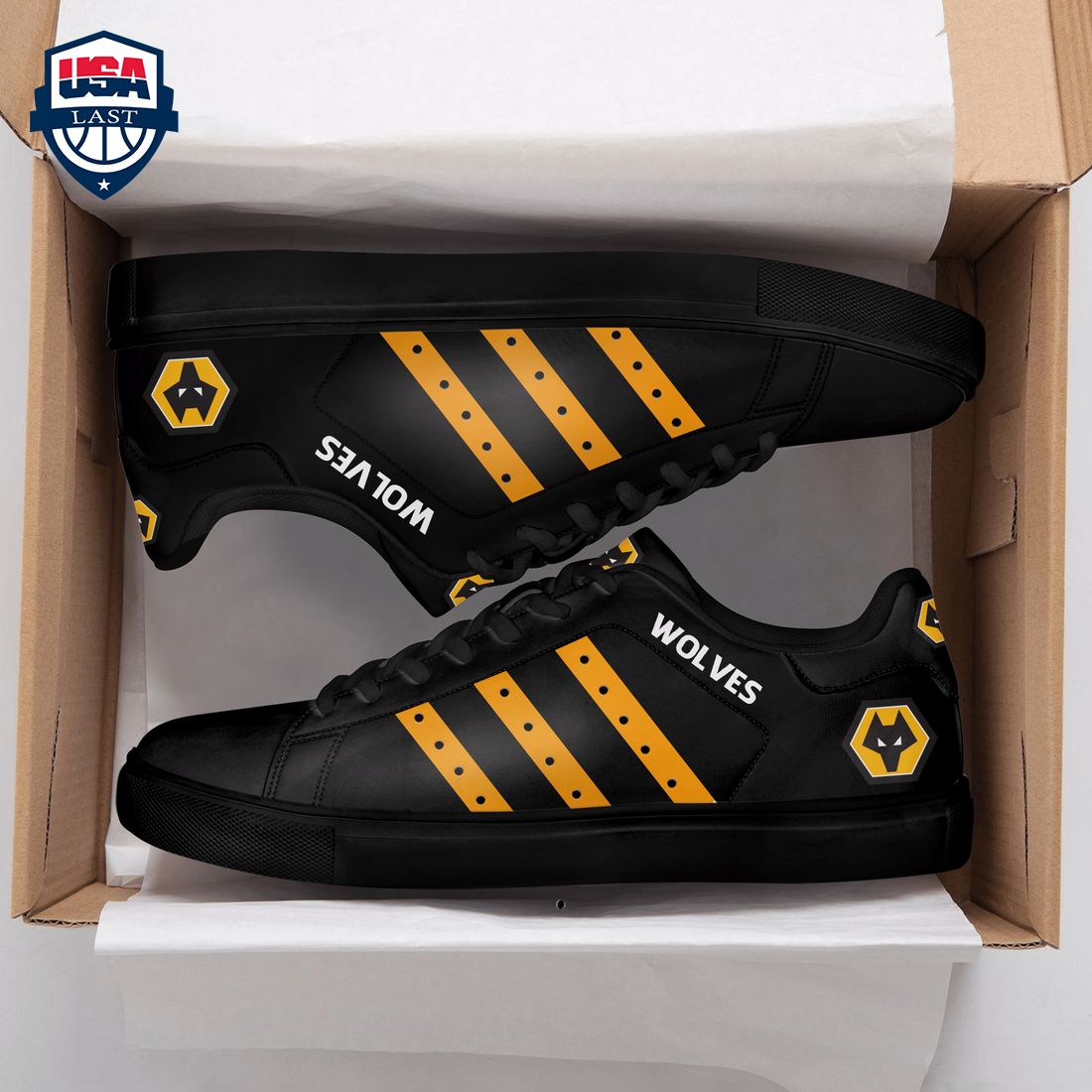 Wolvehampton Wanderers FC Orange Stripes Style 2 Stan Smith Low Top Shoes – Saleoff