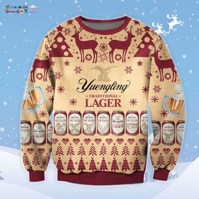 Yuengling Lager Ugly Christmas Sweater - You look beautiful forever