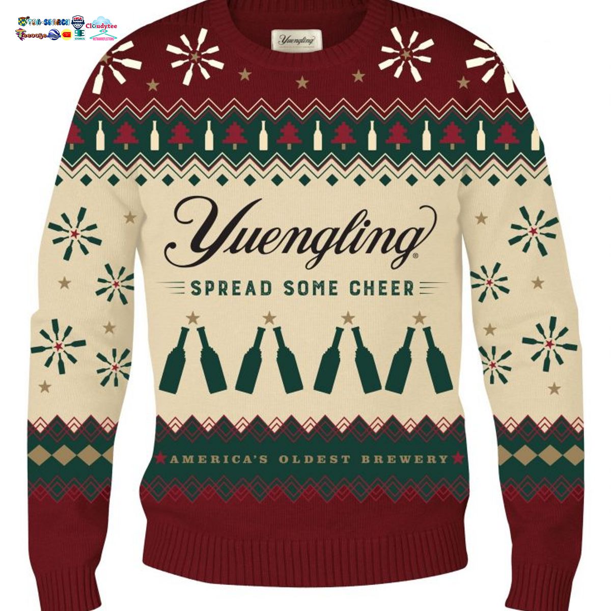 Yuengling Spead Somme Cheer Ugly Christmas Sweater