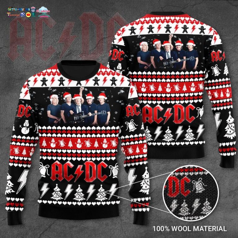 AC DC Merry Christmas Ugly Christmas Sweater - You look beautiful forever
