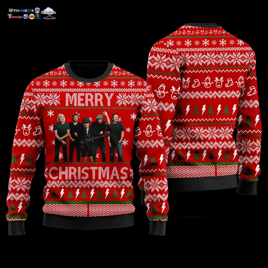 AC DC Merry Christmas Ver 3 Ugly Christmas Sweater
