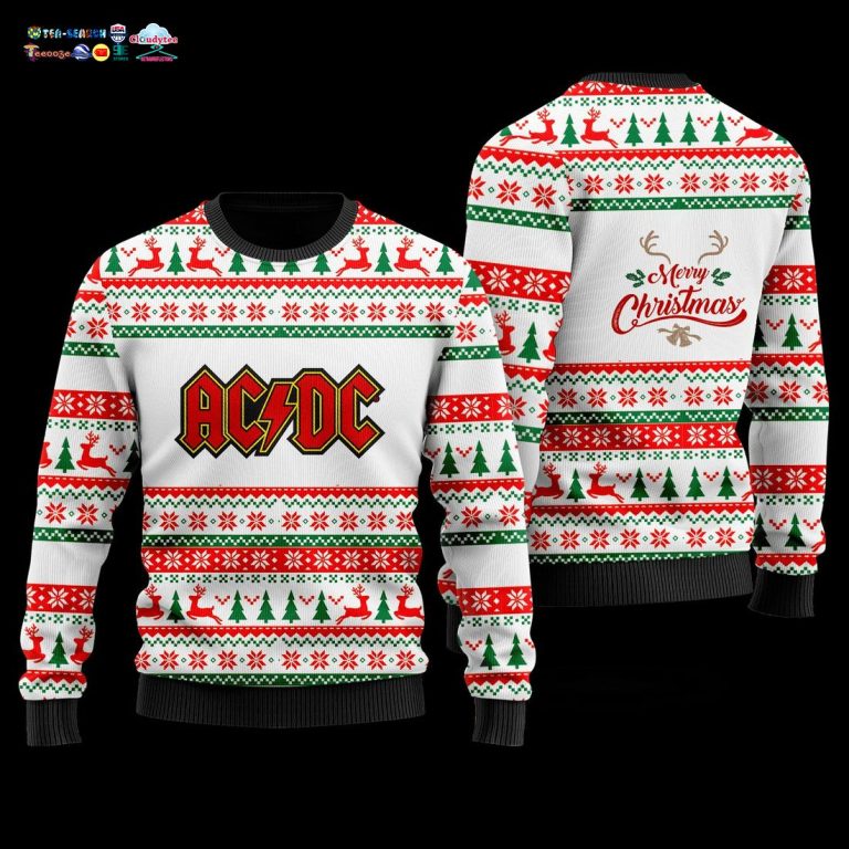 AC DC Merry Christmas Ver 4 Ugly Christmas Sweater - Such a charming picture.