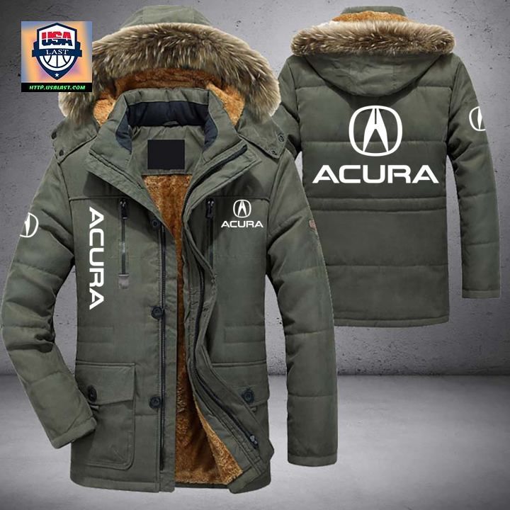 Acura Logo Brand Parka Jacket Winter Coat - Long time