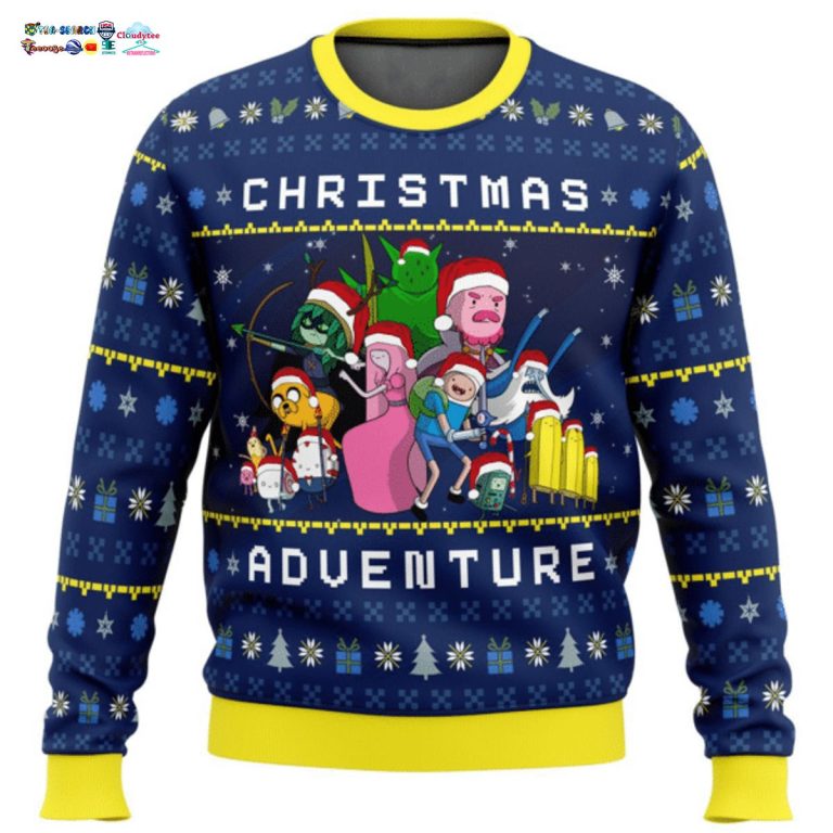 Adventure Time Christmas Adventure Ugly Christmas Sweater - Natural and awesome