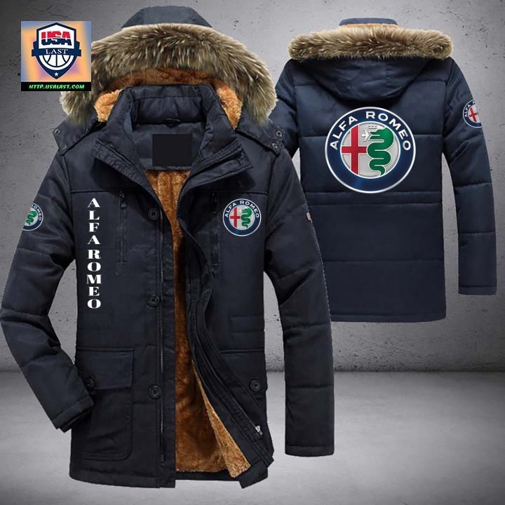 Alfa Romeo Logo Brand Parka Jacket Winter Coat - Eye soothing picture dear
