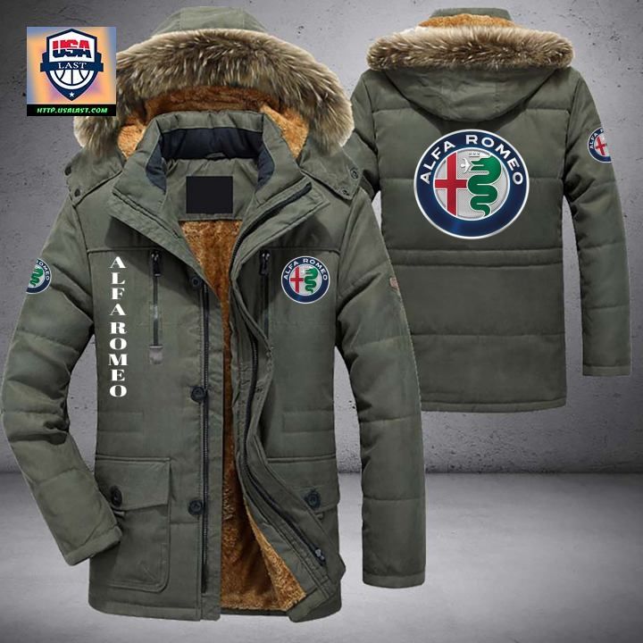 Alfa Romeo Logo Brand Parka Jacket Winter Coat - Stand easy bro