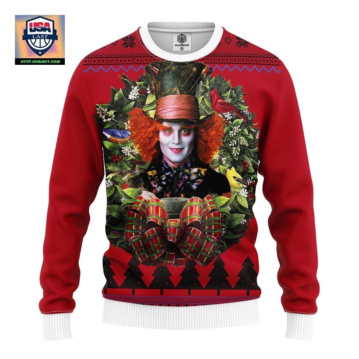 Alice In Wonderland The Mad Hatter Noel Mc Ugly Christmas Sweater Thanksgiving Gift – Usalast