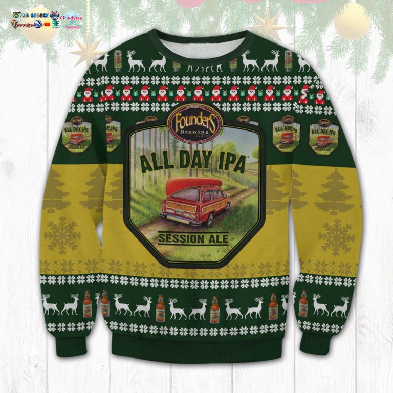 All Day IPA Ugly Christmas Sweater - Cutting dash