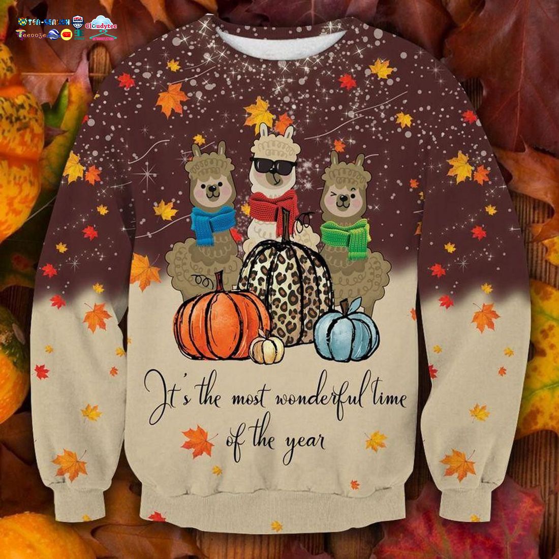 Alpaca Thanksgiving It’s The Most Wonderful Time Of The Year Ugly Christmas Sweater
