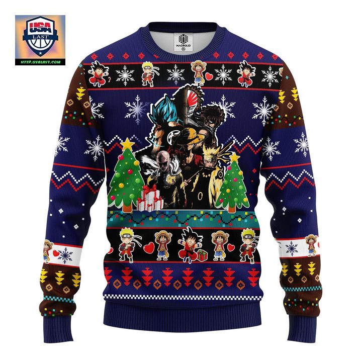 Anime Ugly Christmas Sweater Amazing Gift Idea Thanksgiving Gift - Sizzling