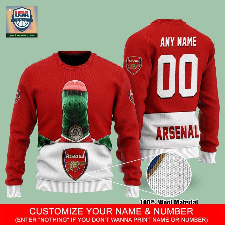 Arsenal Gunnersaurus Personalized Ugly Christmas Sweater – Usalast