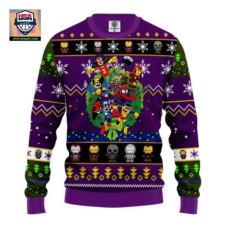 Avengers Ugly Christmas Sweater Purple Amazing Gift Idea Thanksgiving Gift – Usalast