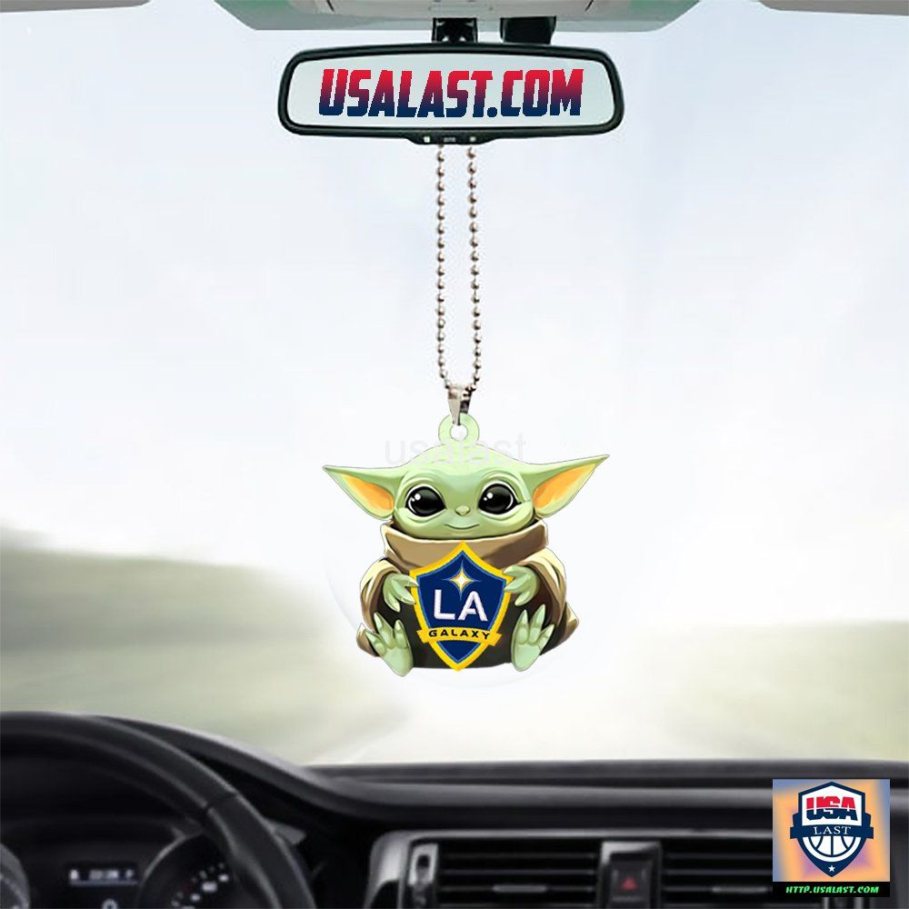 Baby Yoda Hug LA Galaxy Hanging Ornament - Cutting dash
