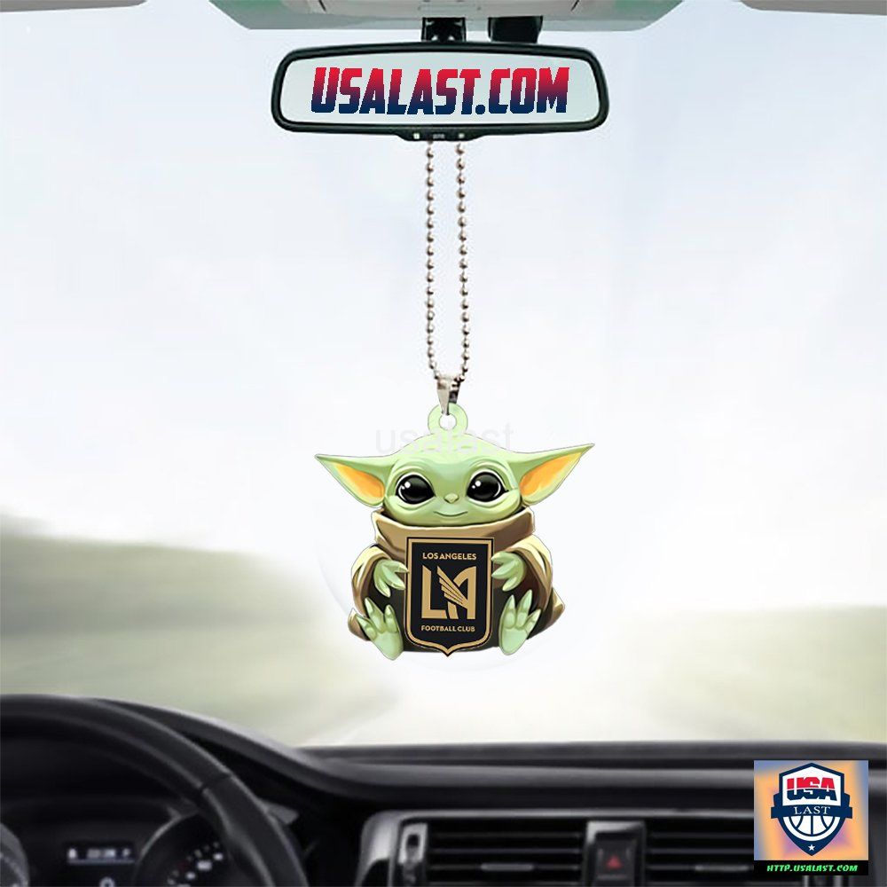 Baby Yoda Hug Los Angeles FC Hanging Ornament - Is this your new friend?