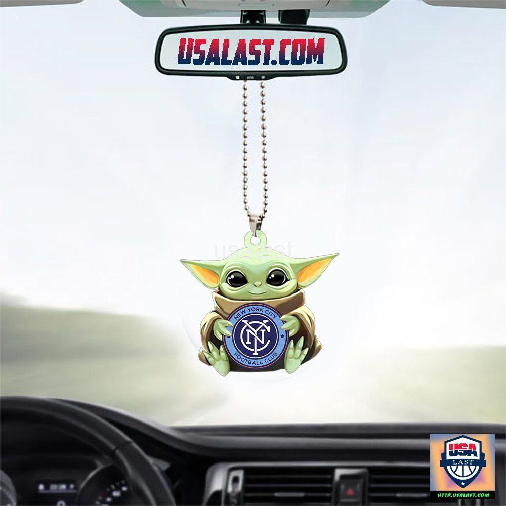 Baby Yoda Hug New York City FC Hanging Ornament - Eye soothing picture dear