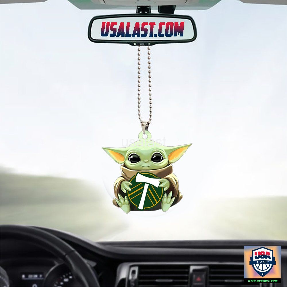 Baby Yoda Hug Portland Timbers Hanging Ornament - You tried editing this time?