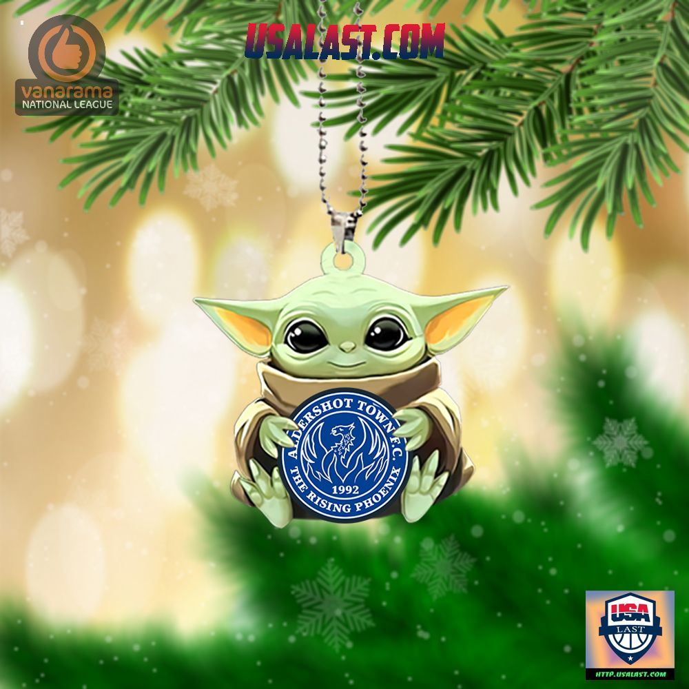 Baby Yoda Hugs Aldershot Town FC Hanging Ornament – Usalast