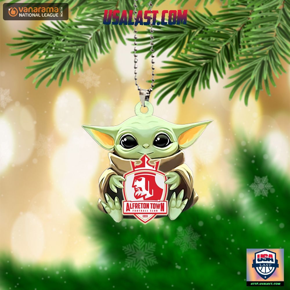 Baby Yoda Hugs Alfreton Town FC Hanging Ornament – Usalast