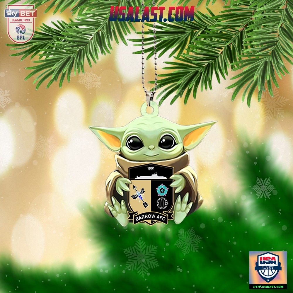 Baby Yoda Hugs Barrow FC Hanging Ornament – Usalast