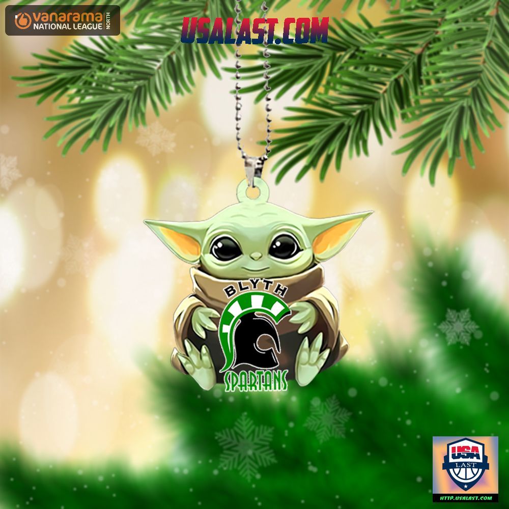 Baby Yoda Hugs Blyth Spartans AFC Hanging Ornament – Usalast