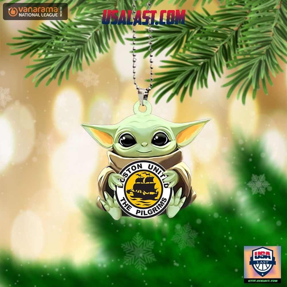 Baby Yoda Hugs Boston United FC Hanging Ornament – Usalast